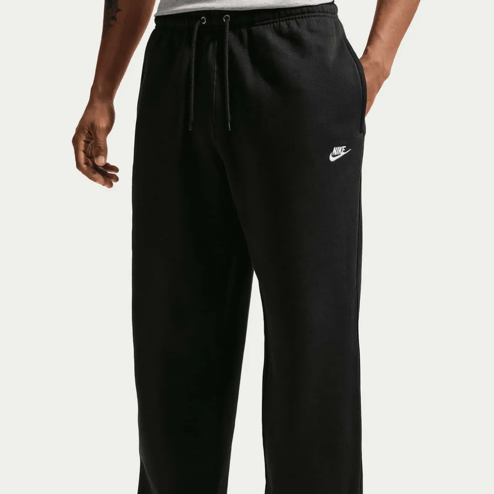 club open-hem fleece broek