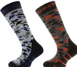 KIDS BOYS SKI SOCKS CAMO DOUBLE PACK