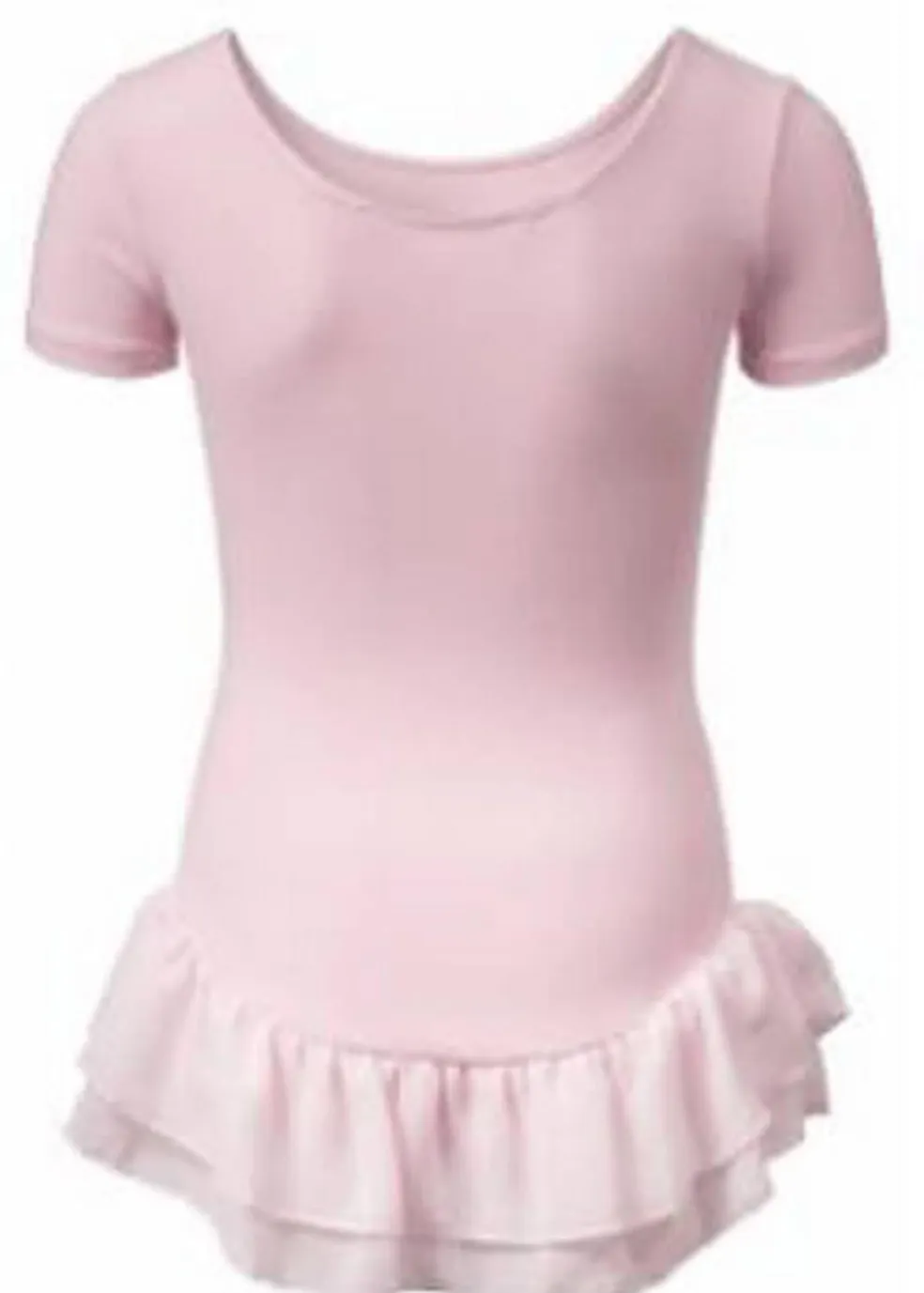 Leotard short sleeves, double voile frill, cotton