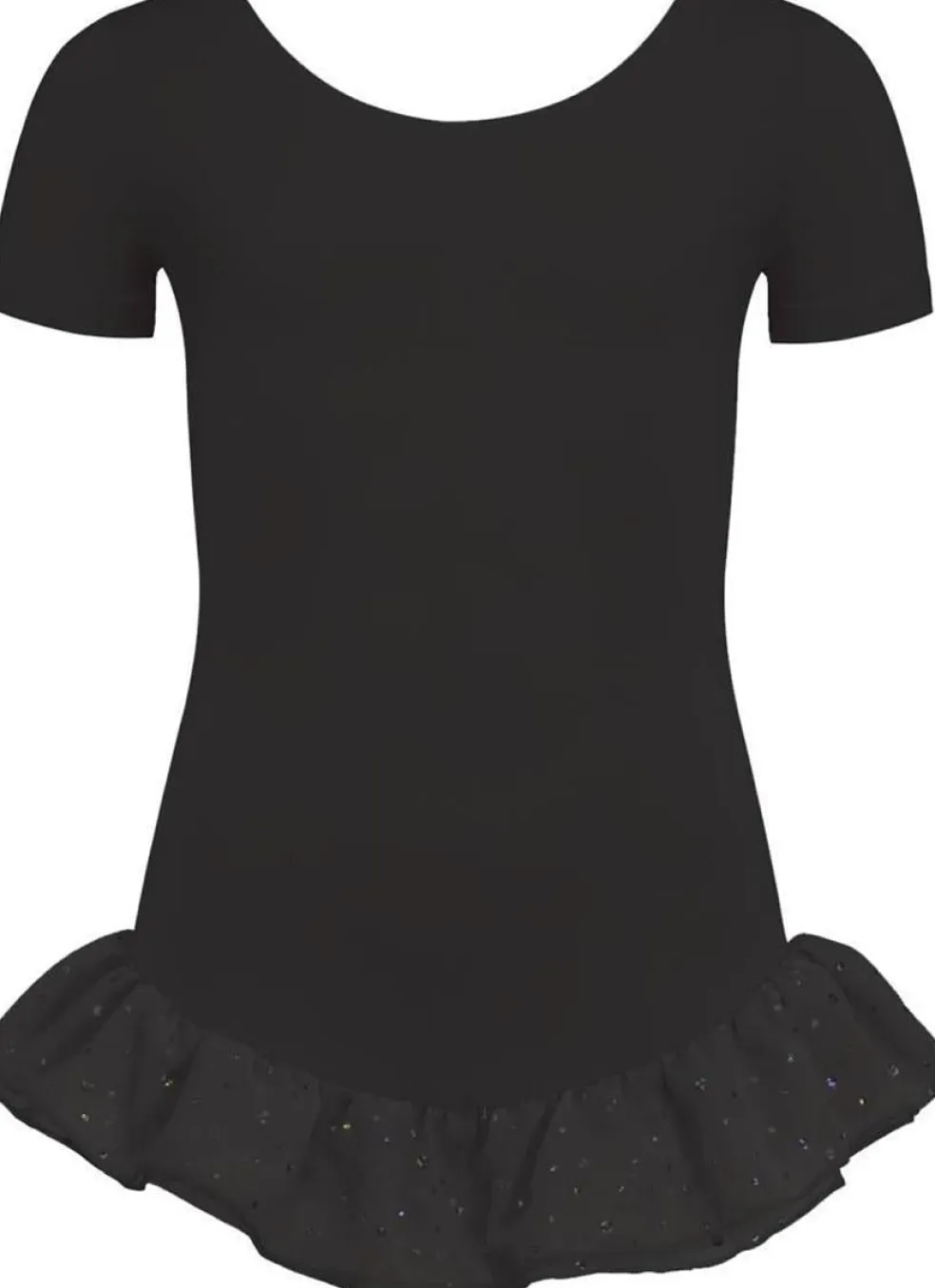 Leotard short sleeves, voile frill sparkle, cotton