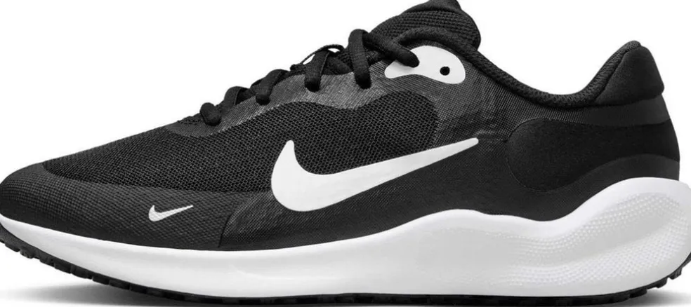 NIKE REVOLUTION 7 (GS), BLACK/HYPER PINK-WHITE, 4.5