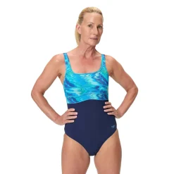 PRINT CONTOUR ECLIPSE 1PC NVY/LTBLU