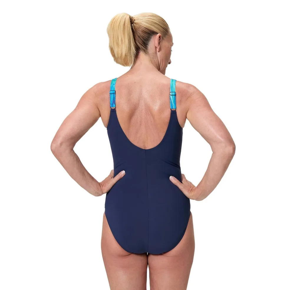 PRINT LUNA LUSTRE 1PC NVY/LTBLU