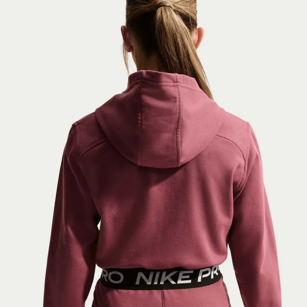 pro fleece big kids' Dri-FIT hoodie met rits