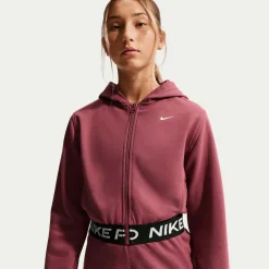 pro fleece big kids' Dri-FIT hoodie met rits