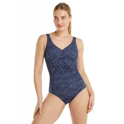 Sift Cup V-neck Zebra Stripe Blue badpak