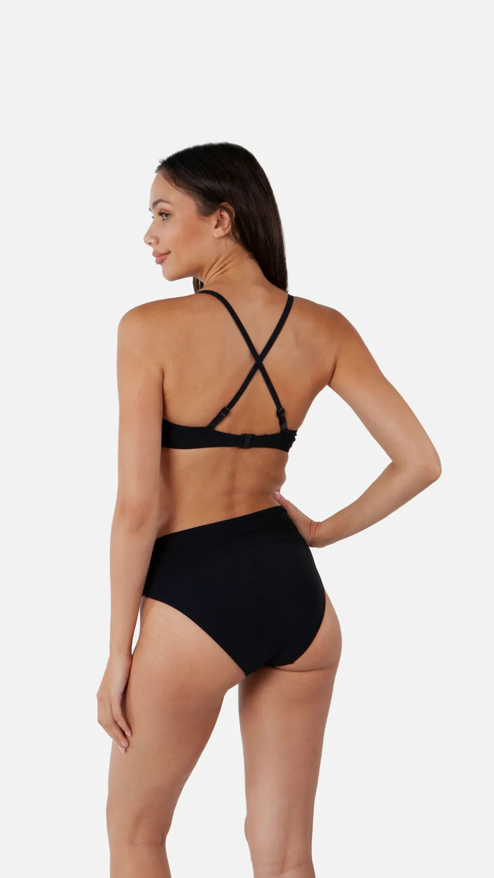 Solid High Waist bikinibroekje
