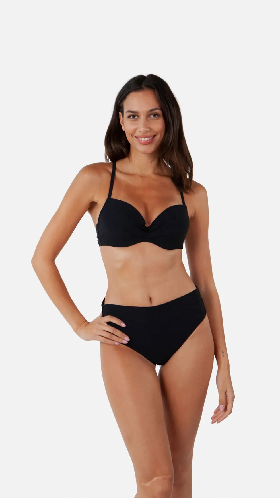 Solid High Waist bikinibroekje