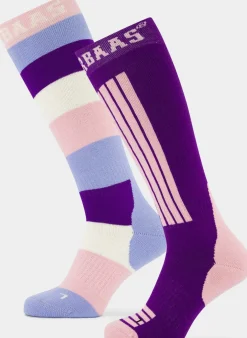 Striped 2-pack skisokken
