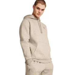 ua essential fleece hoodie-brn